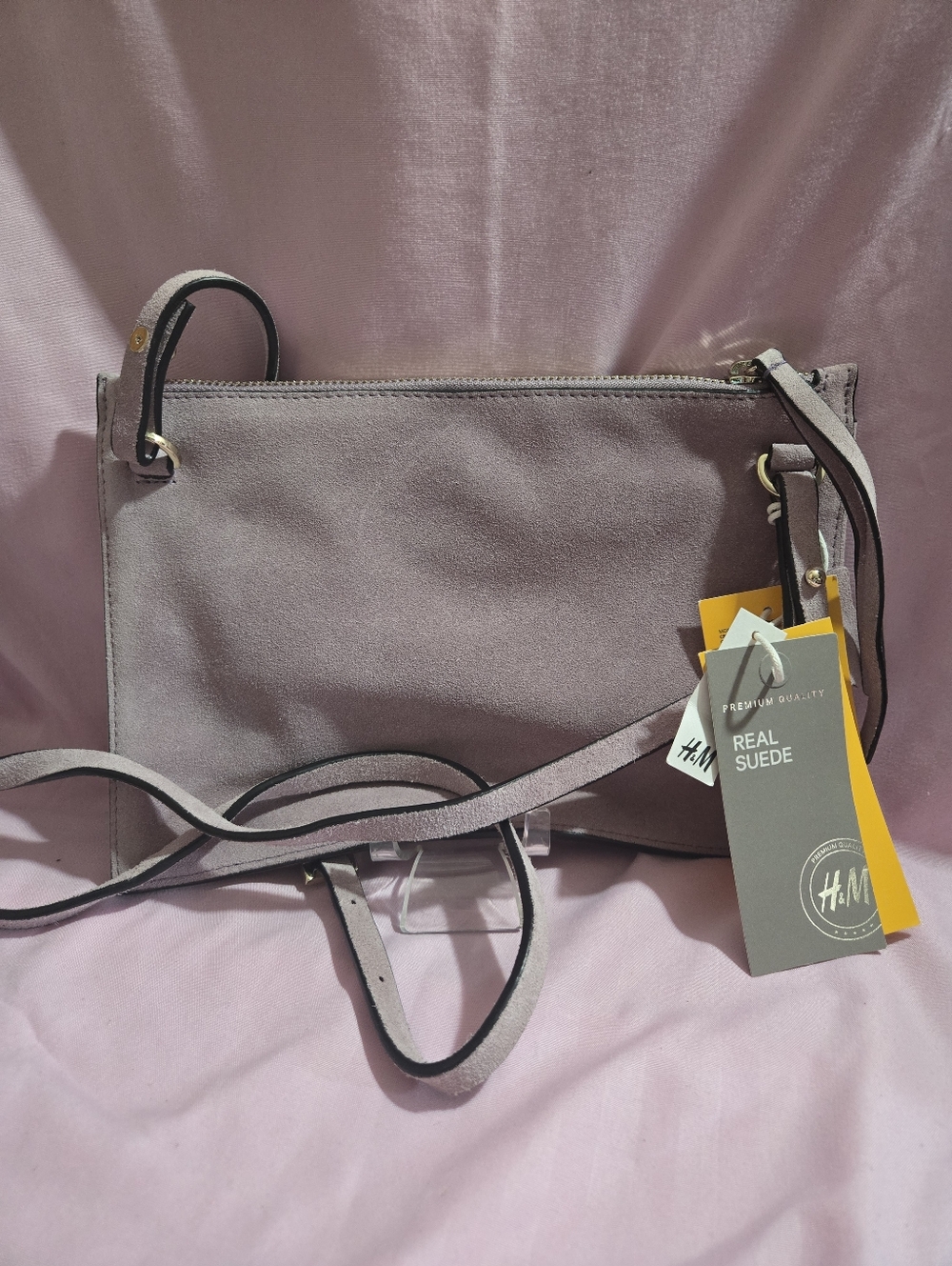 H&M Suede Crossbody Bag in Dusty Lilac NWT